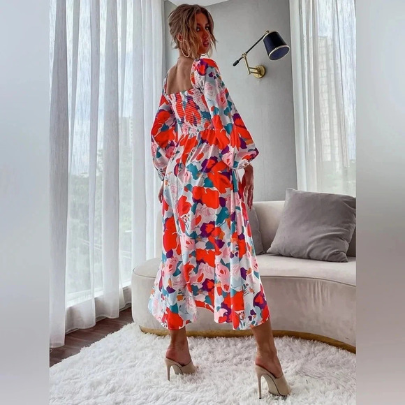 Shein shirred bodice dress. Size Medium - Picture 2 of 5